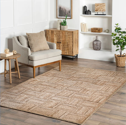 Jute Check Rug -IC-17281 Natural