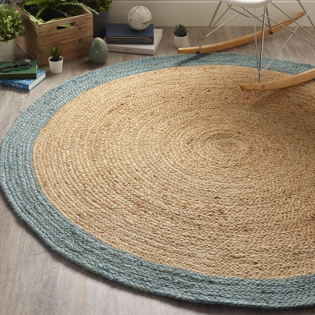 Jute Round Rug - IC-15281 / Blue